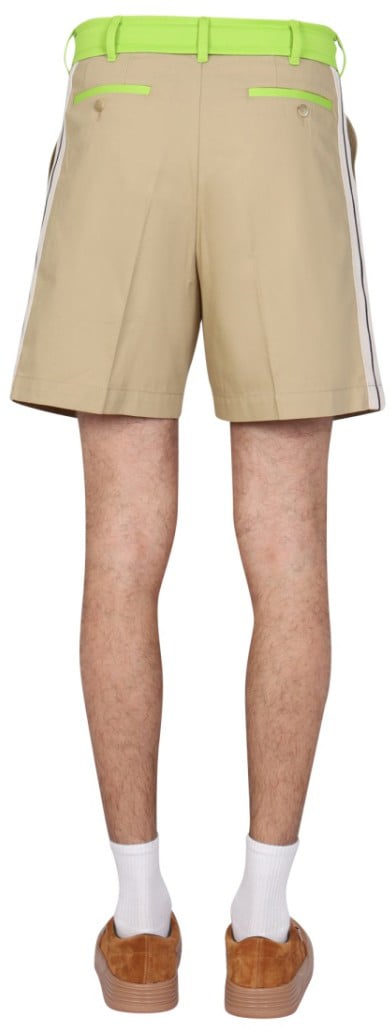 Palm Angels Side Band Bermuda Shorts Neutraal