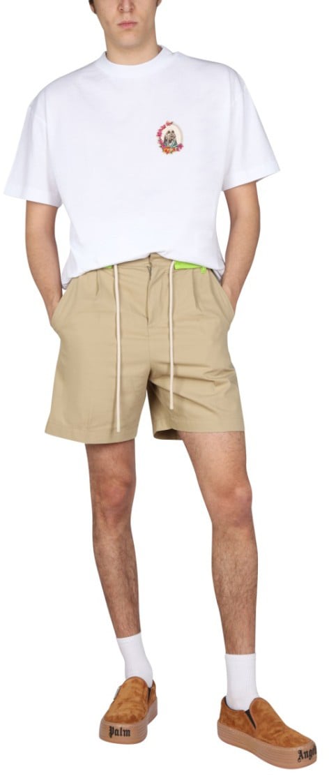 Palm Angels Side Band Bermuda Shorts Neutraal