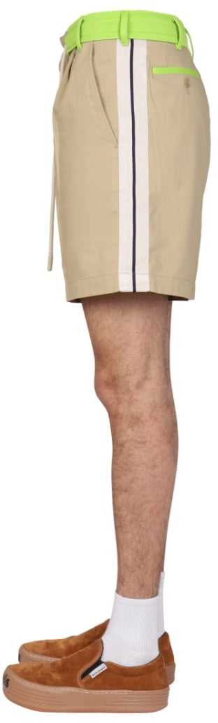 Palm Angels Side Band Bermuda Shorts Neutraal