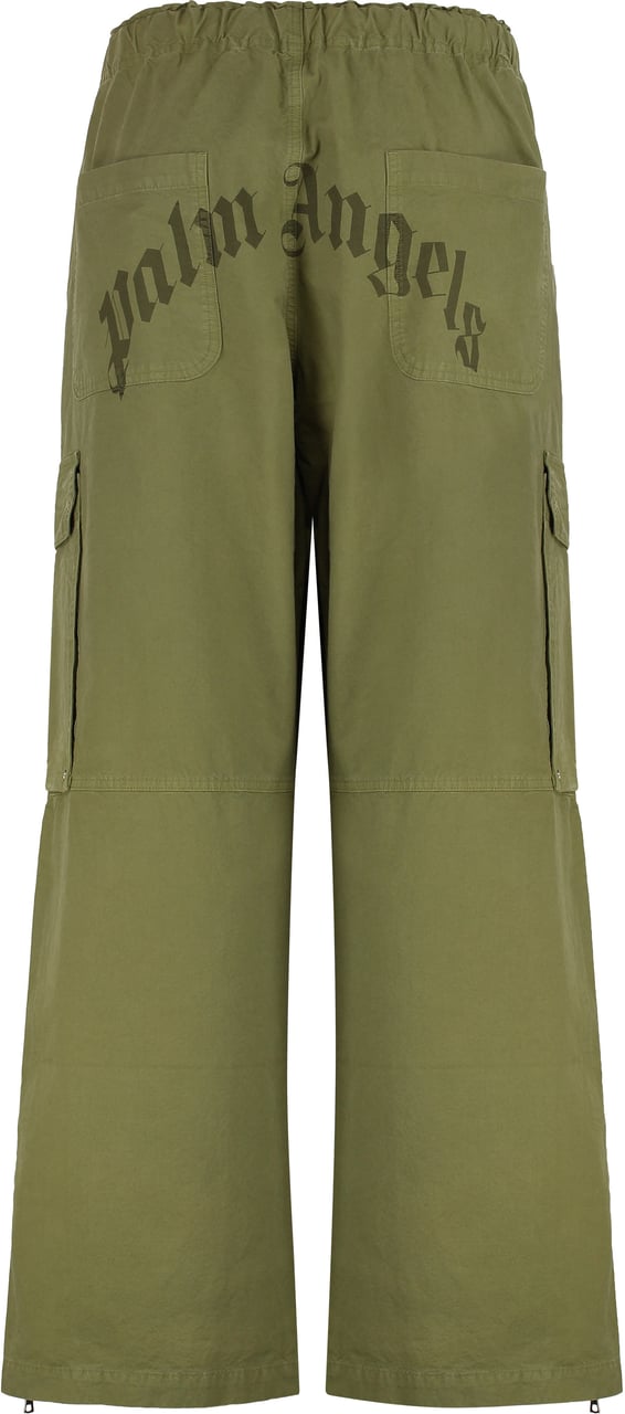 Palm Angels Cotton cargo trousers Groen