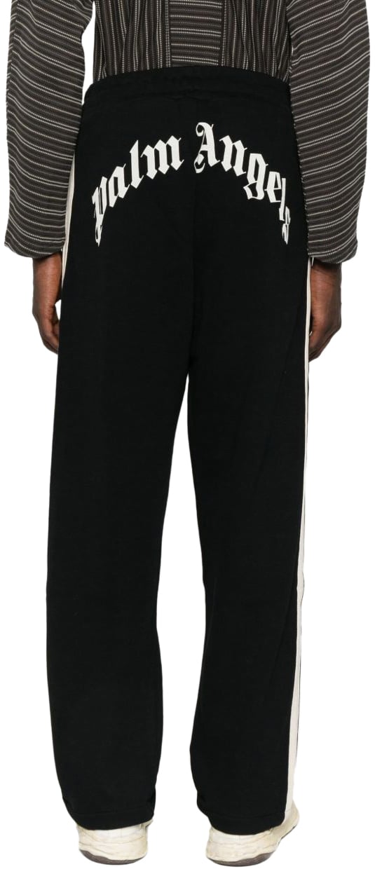 Palm Angels Trousers Blackoff White Zwart
