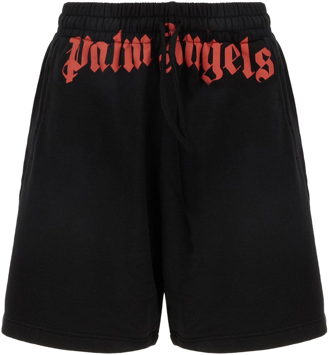 Palm Angels Palm Angels Black cotton bermuda shorts Zwart