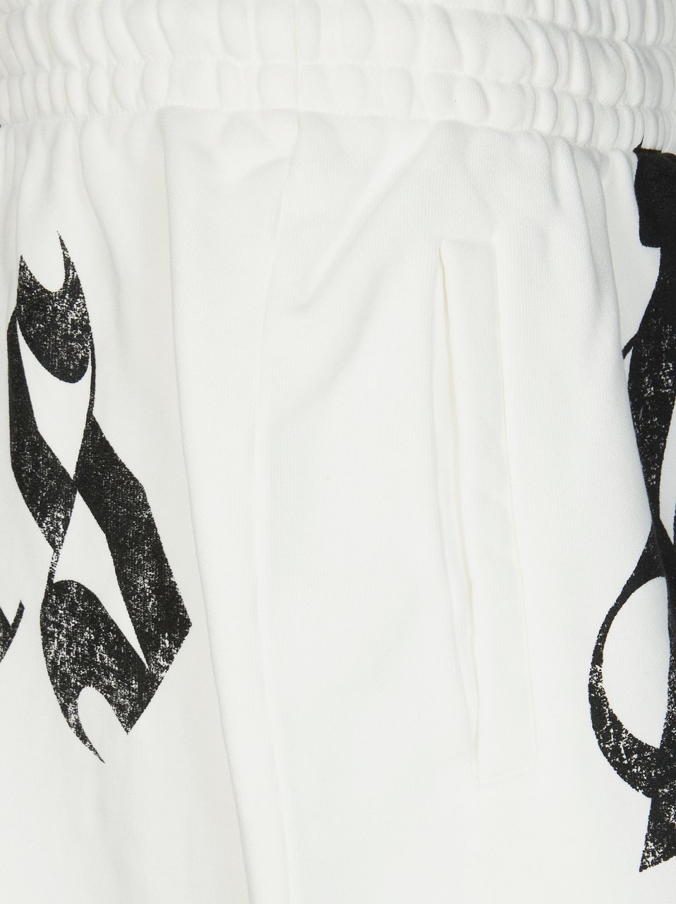 Palm Angels White Big Waist Logo Sweatshorts Wit