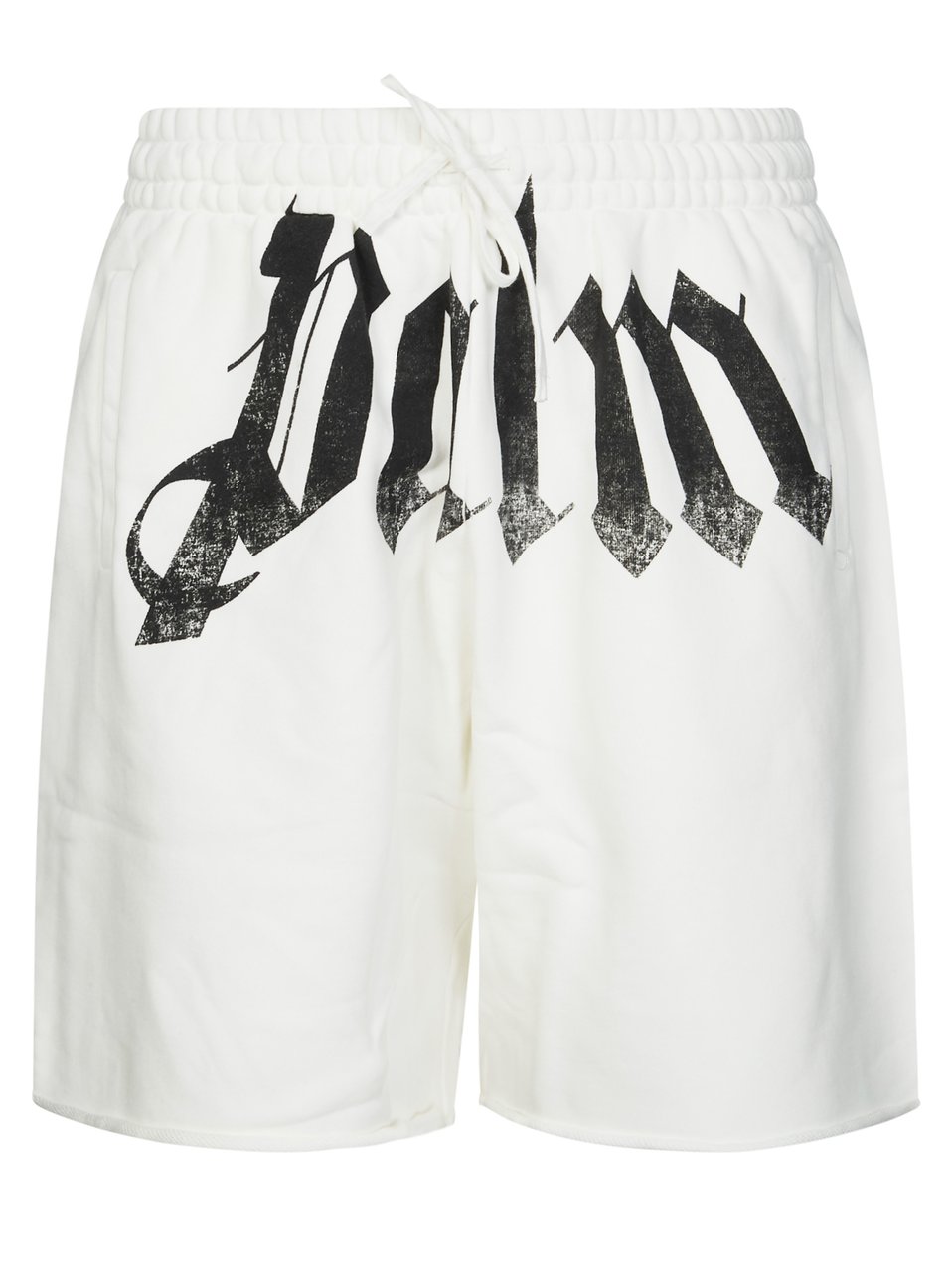 Palm Angels White Big Waist Logo Sweatshorts Wit