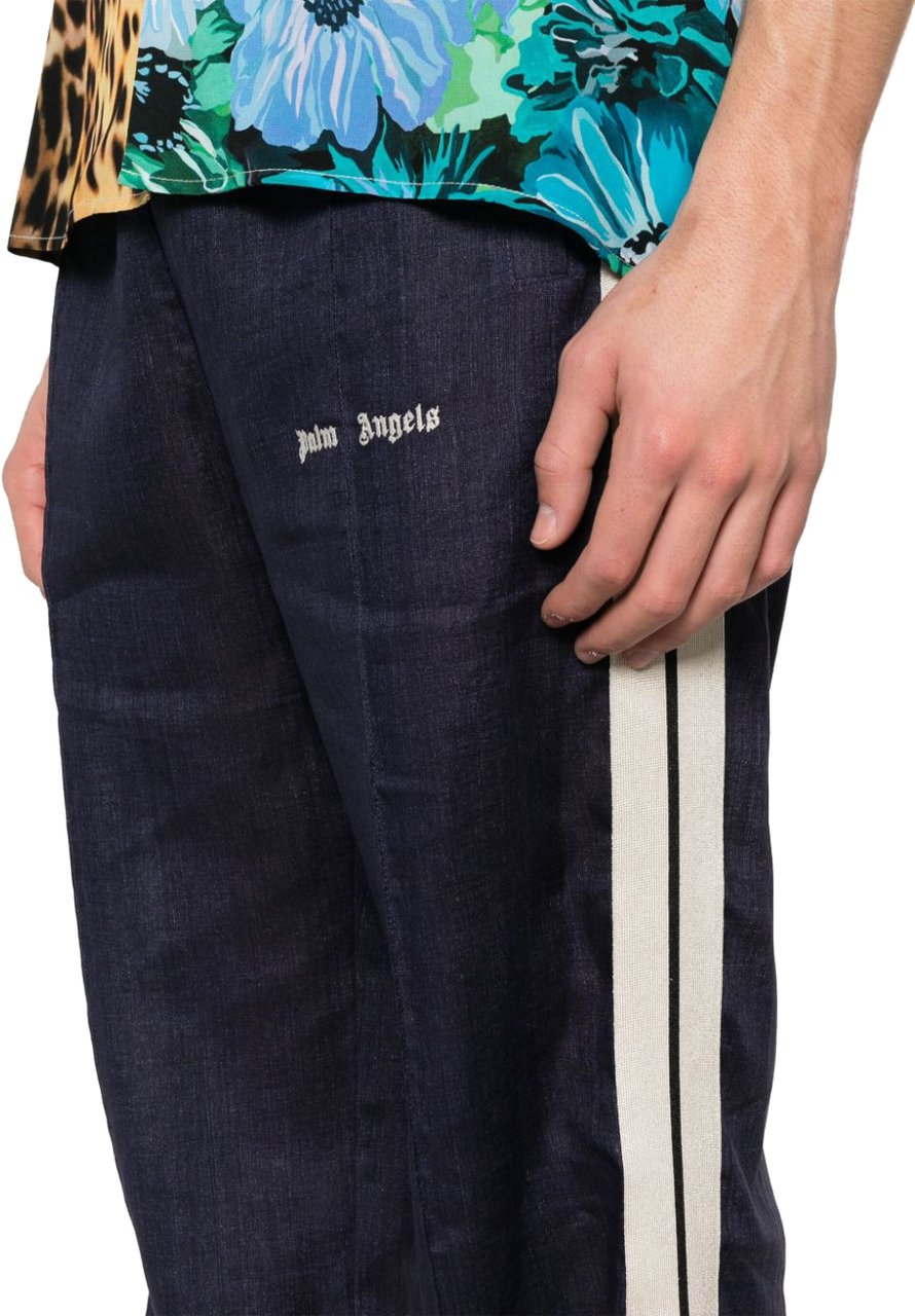 Palm Angels Trousers Blue Blauw