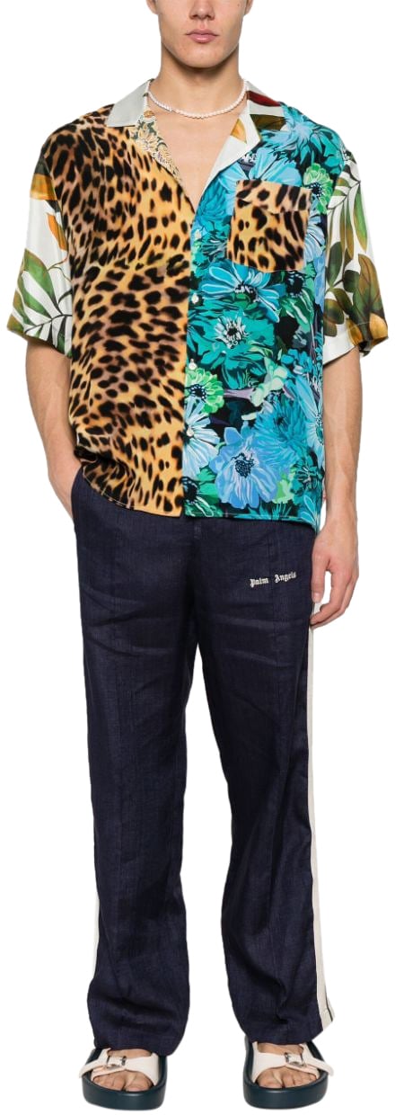 Palm Angels Trousers Blue Blauw