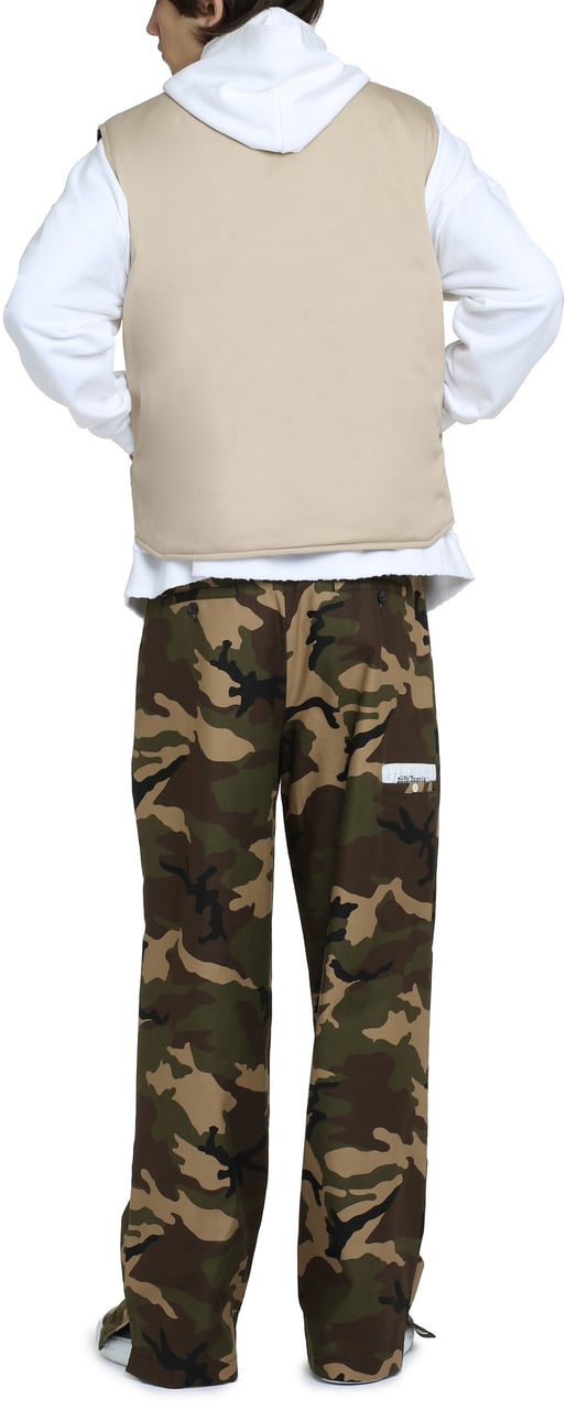 Palm Angels Full zip field vest Beige