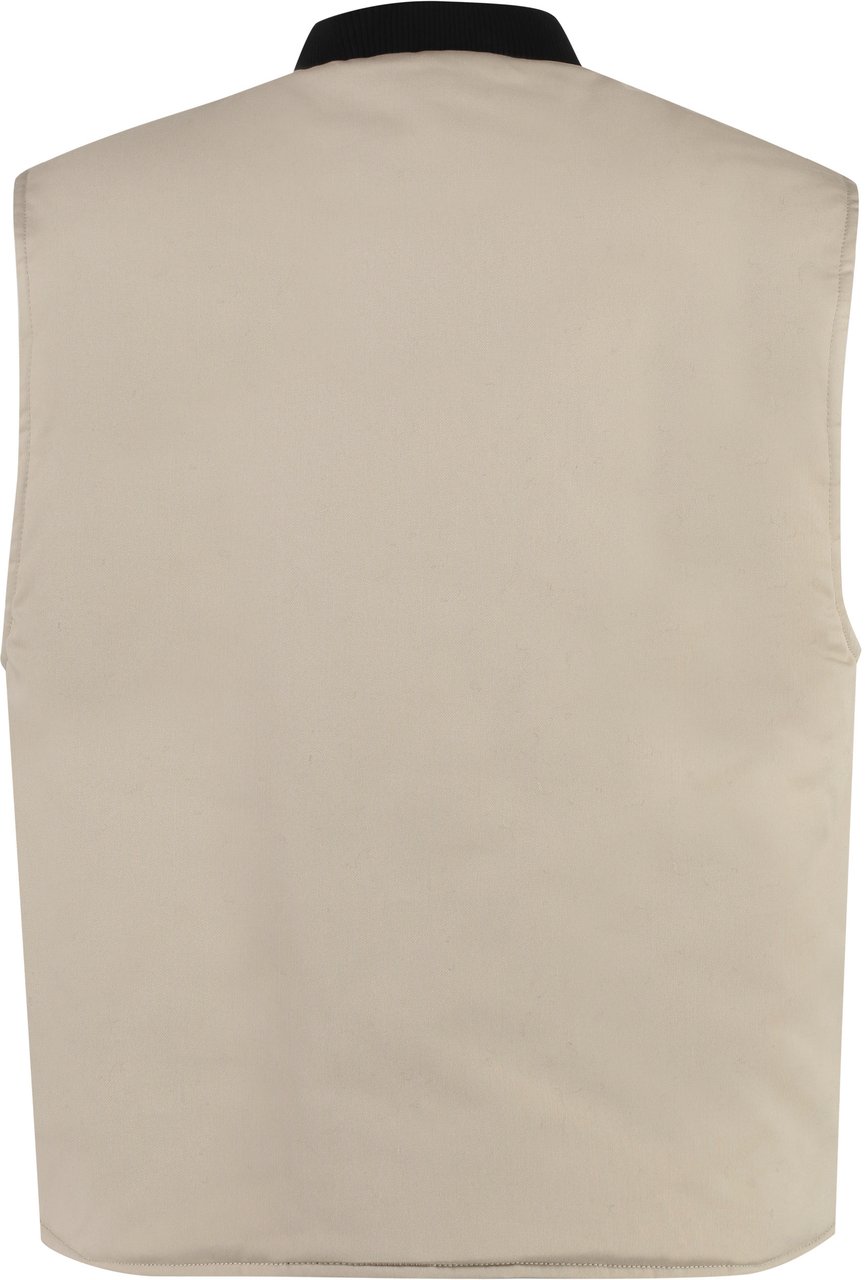 Palm Angels Full zip field vest Beige