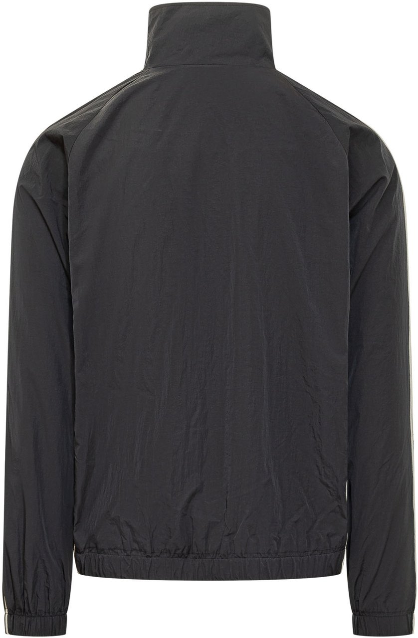 Palm Angels Giacca con Zip Collo Alto e Logo Zwart