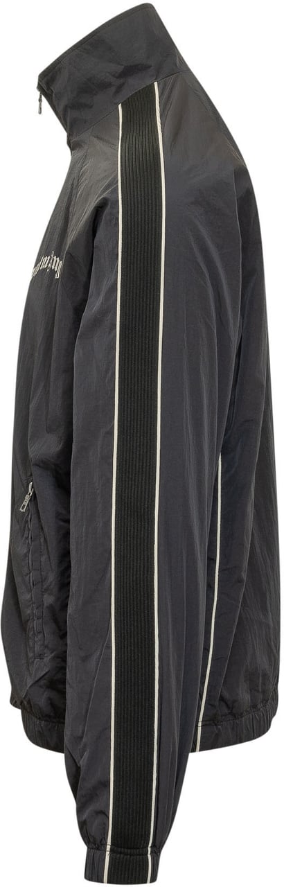 Palm Angels Giacca con Zip Collo Alto e Logo Zwart