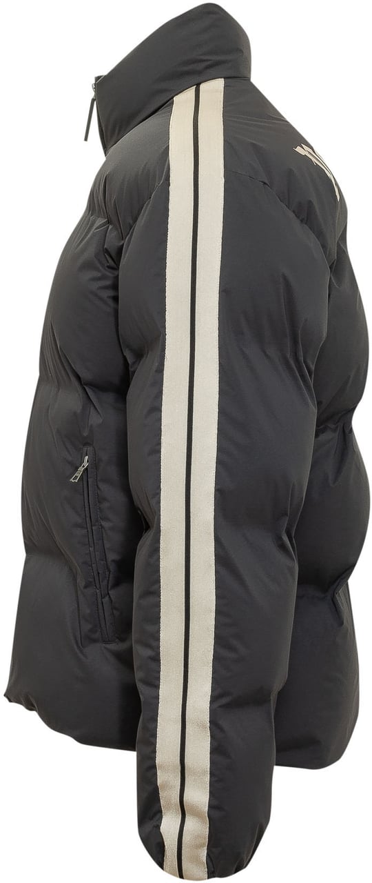 Palm Angels Piumino con Zip Collo Alto e Logo Zwart