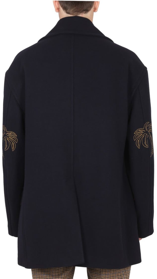 Palm Angels Double-Breasted Coat Zwart