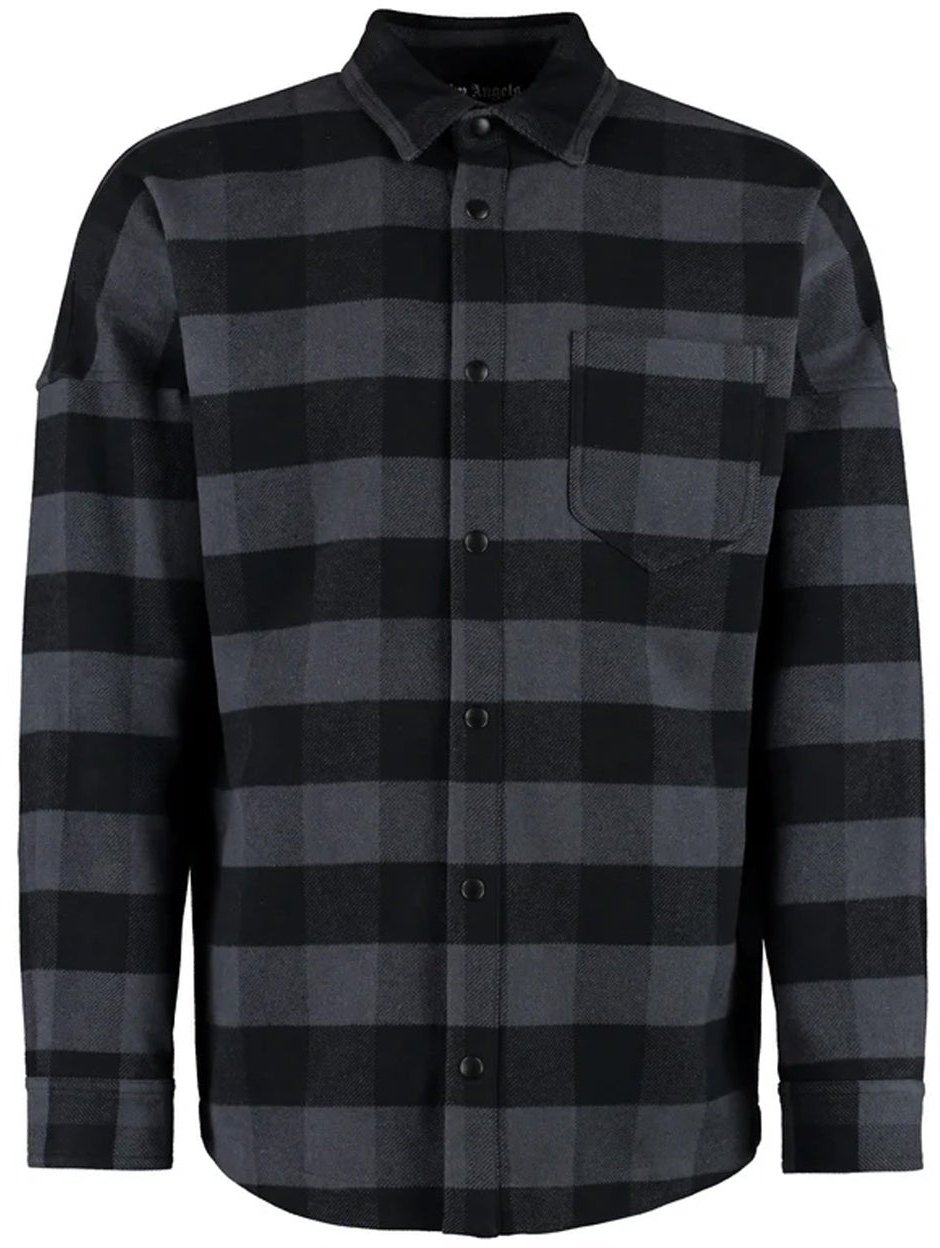 Palm Angels Palm Angels Logo Cotton Overshirt Zwart