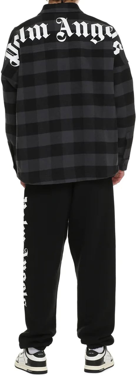 Palm Angels Palm Angels Logo Cotton Overshirt Zwart