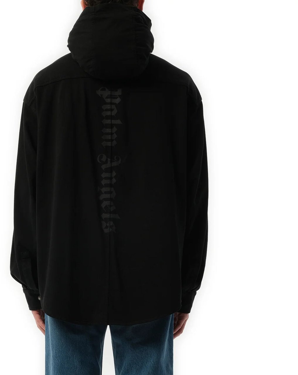 Palm Angels Palm Angels Classic Logo Hooded Overshirt Zwart