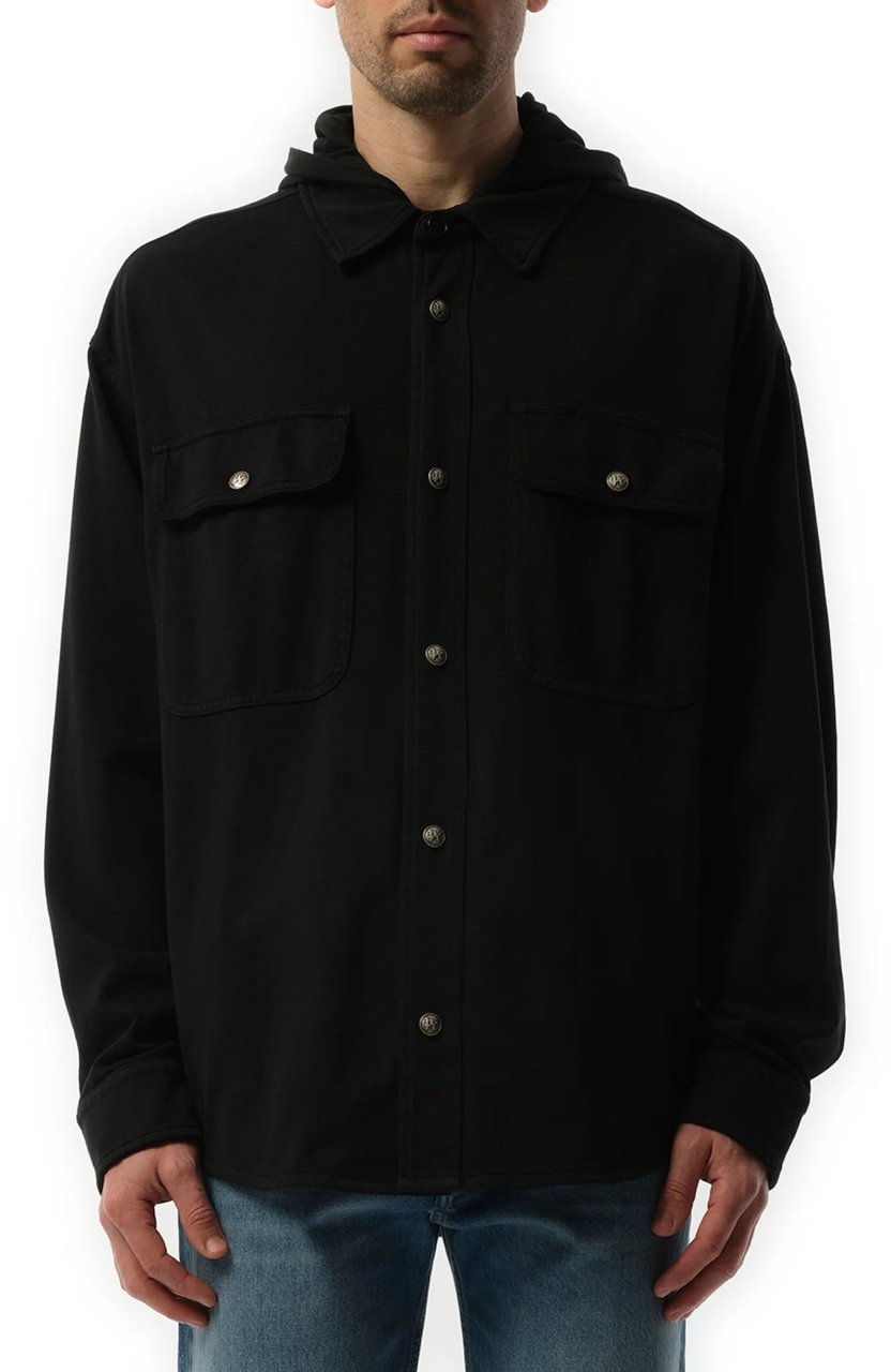 Palm Angels Palm Angels Classic Logo Hooded Overshirt Zwart