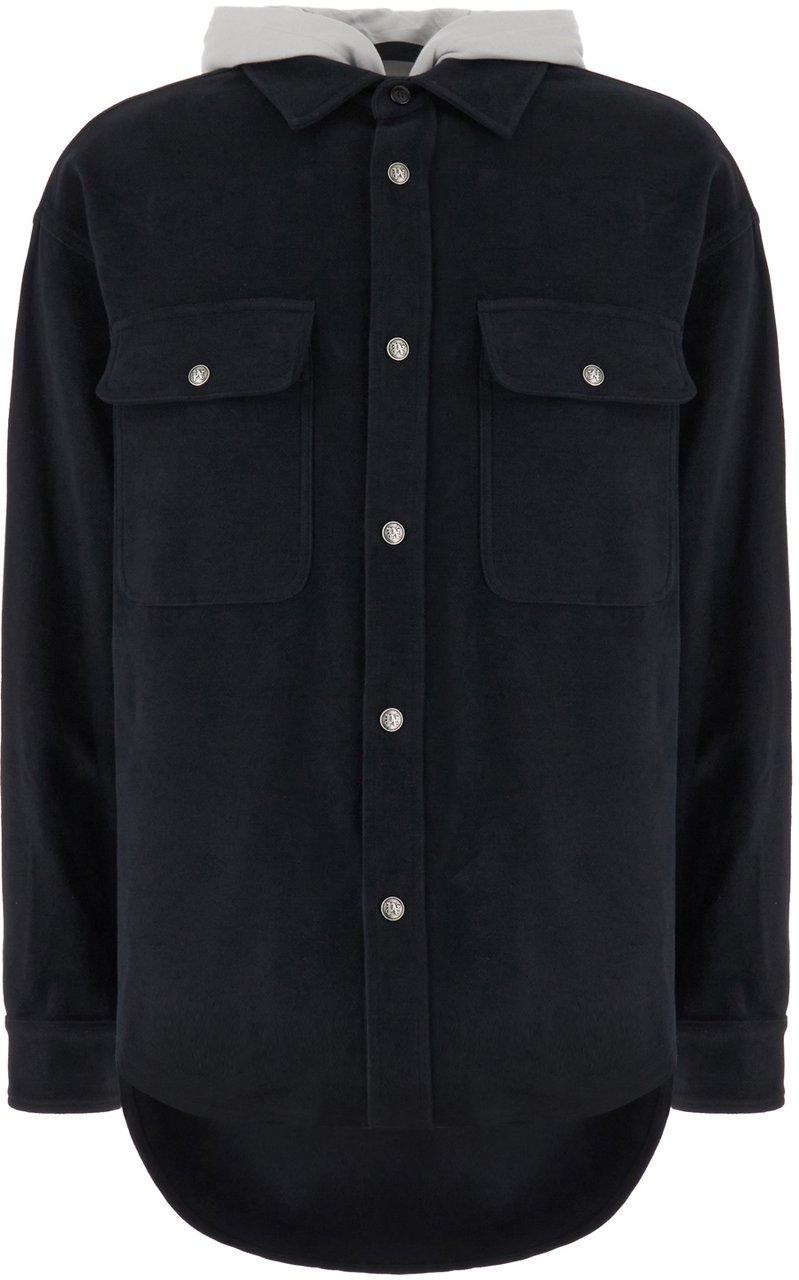 Palm Angels Palm Angels Midnight blue cotton oversize shirt Blauw