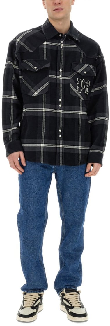 Palm Angels Monogram Shirt Grijs