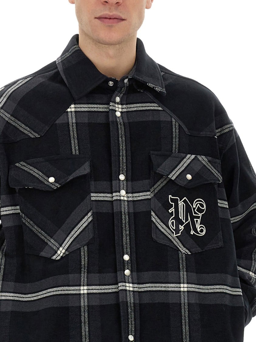 Palm Angels Monogram Shirt Grijs