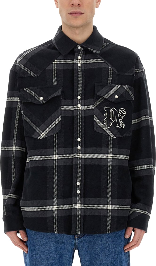 Palm Angels Monogram Shirt Grijs