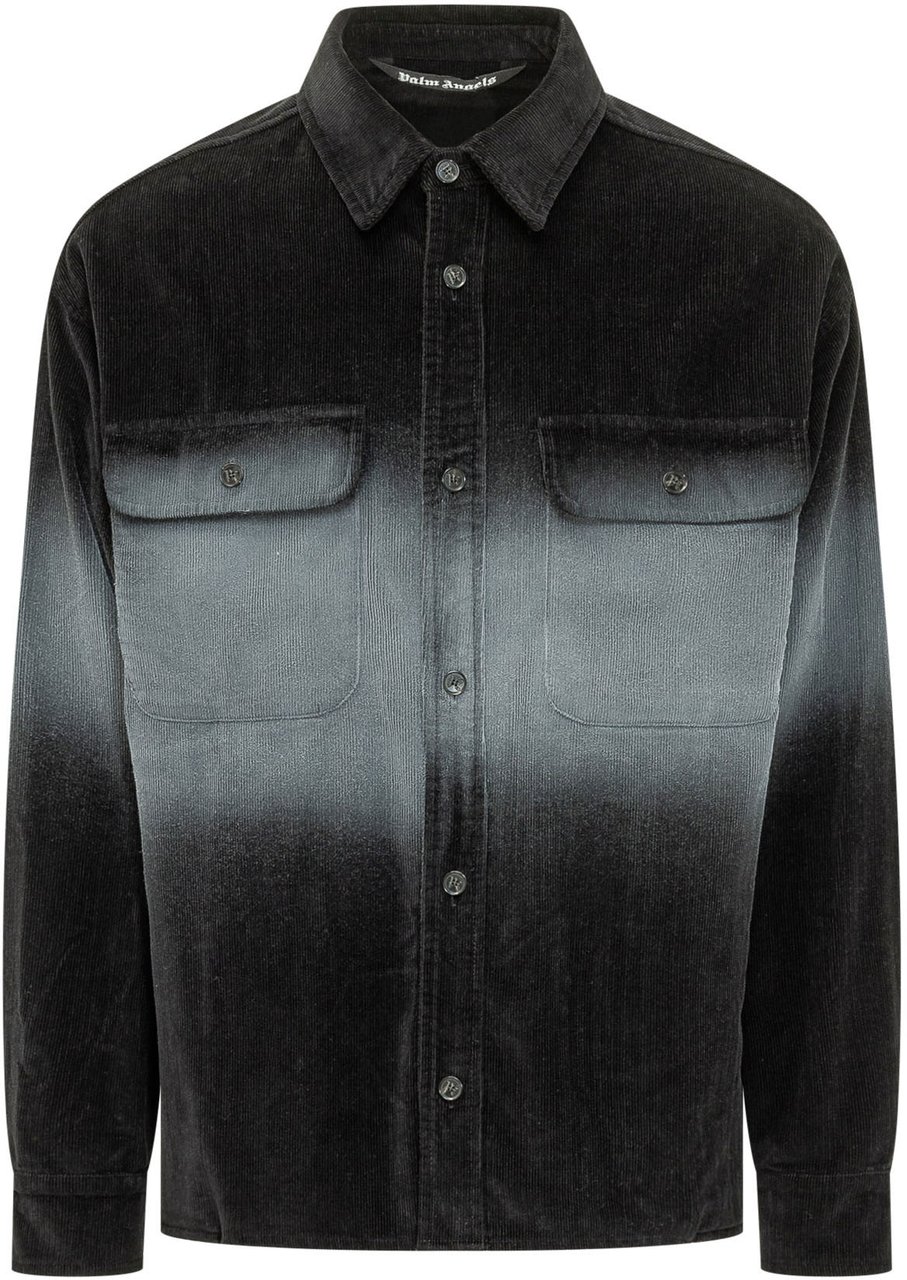 Palm Angels Camicia in Denim con Tasche Zwart