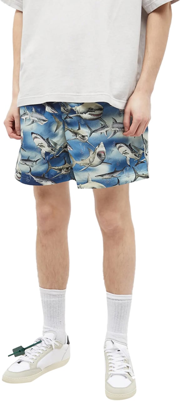 Palm Angels Shark Logo Swim Shorts Blauw