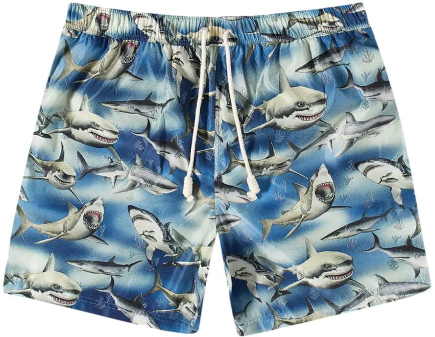 Palm Angels Shark Logo Swim Shorts Blauw