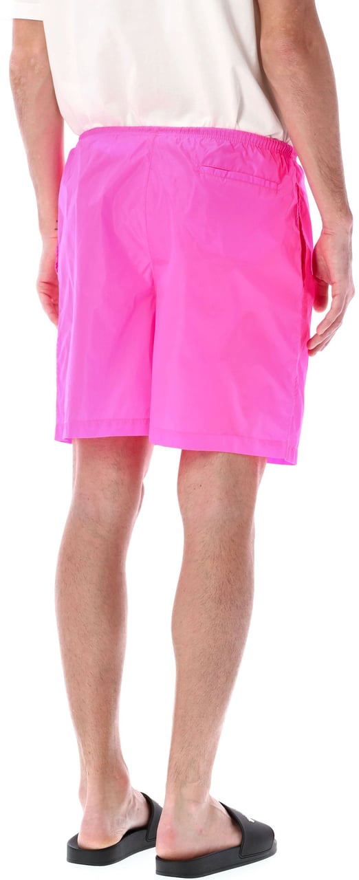 Palm Angels Curved Logo Swimshorts Fucsia Roze