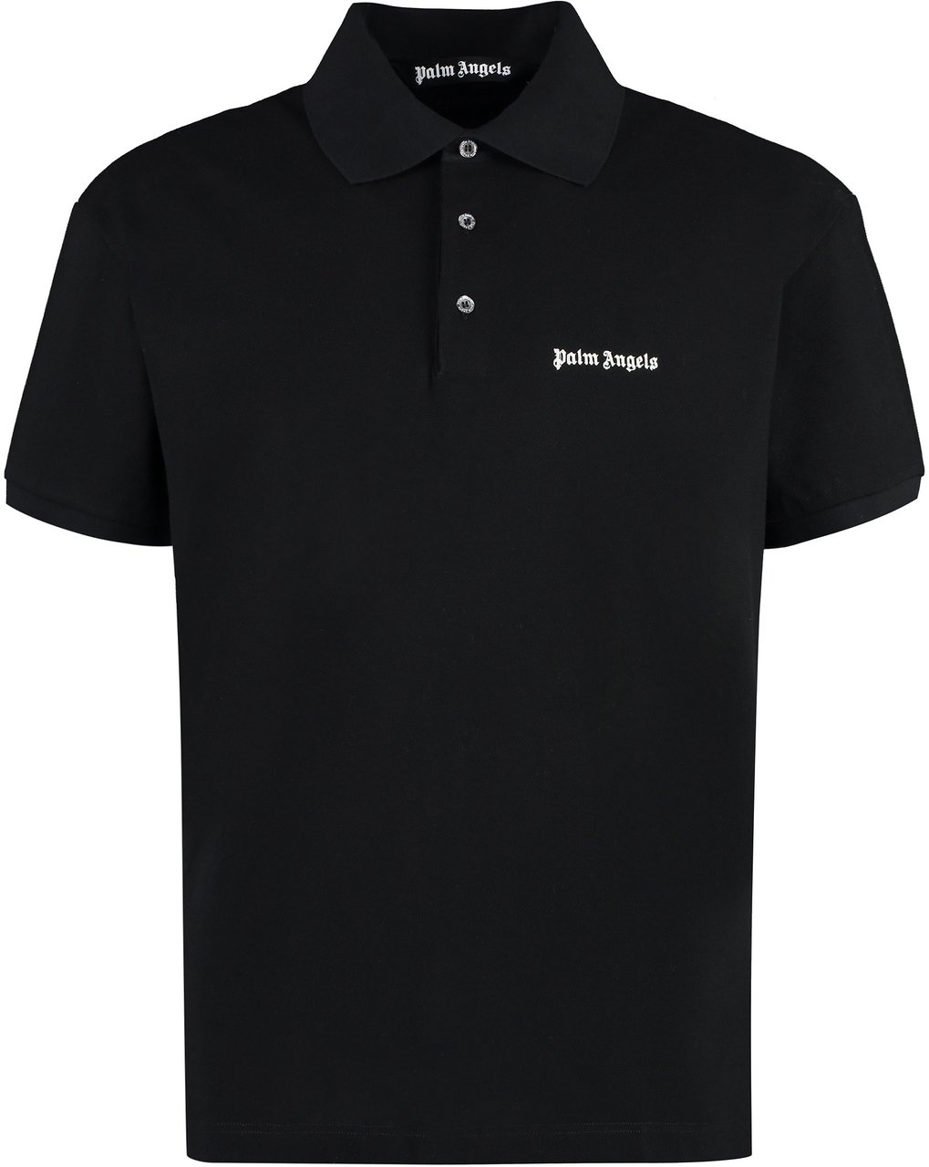 Palm Angels Cotton-piqué polo shirt Zwart