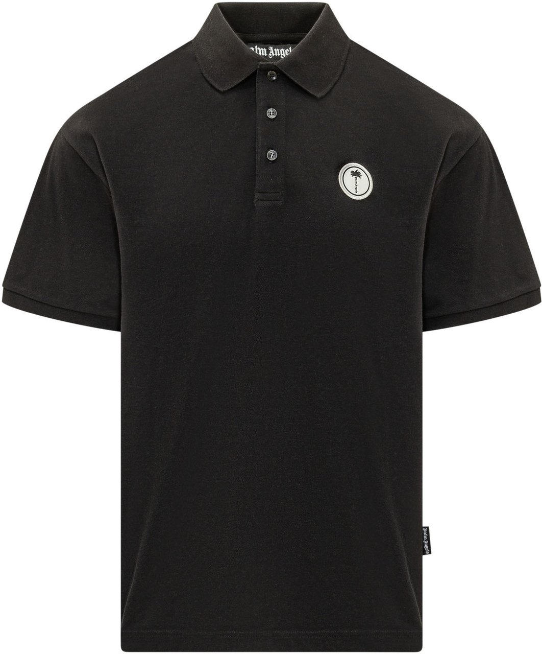 Palm Angels Polo con Patch Logo Palma Zwart