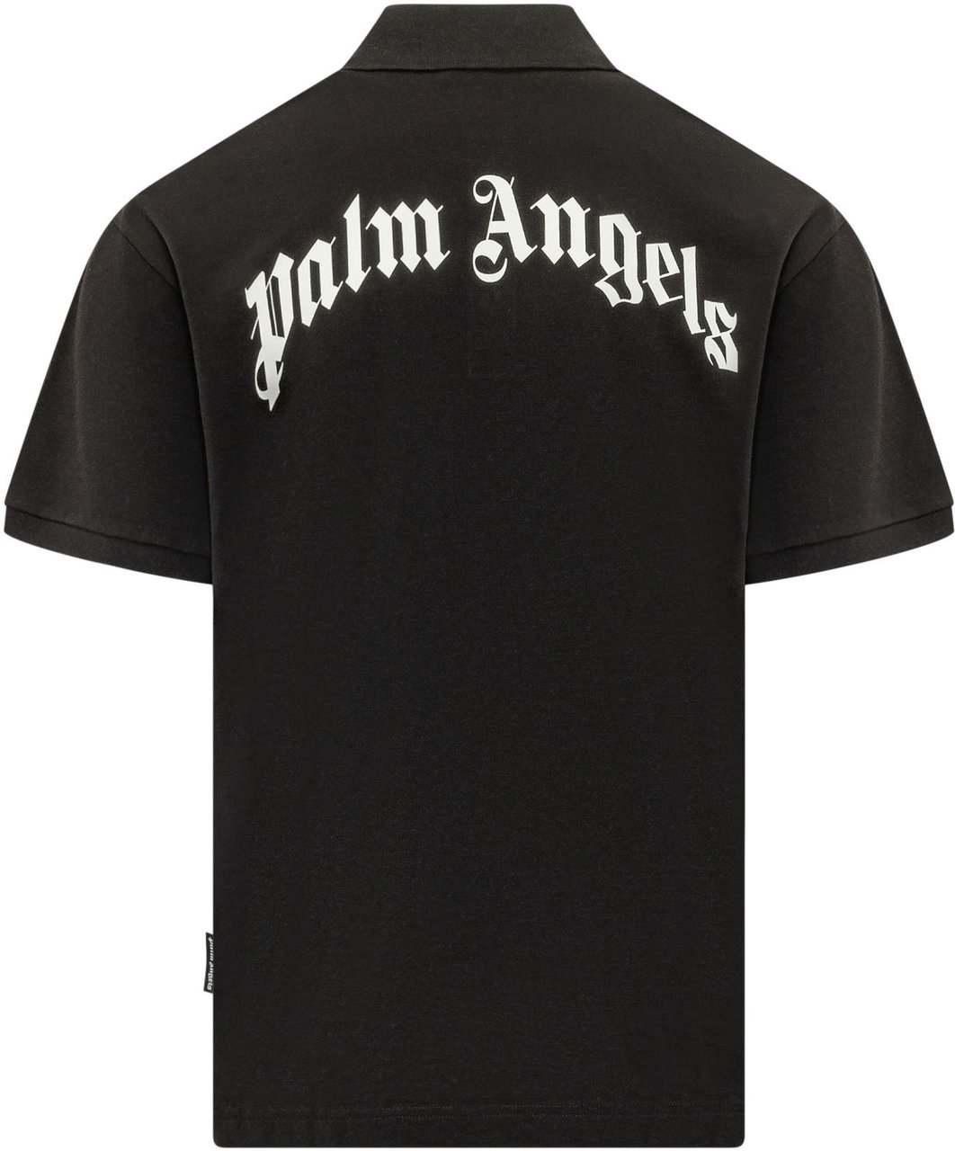 Palm Angels Polo con Logo Curvo sul Petto Zwart