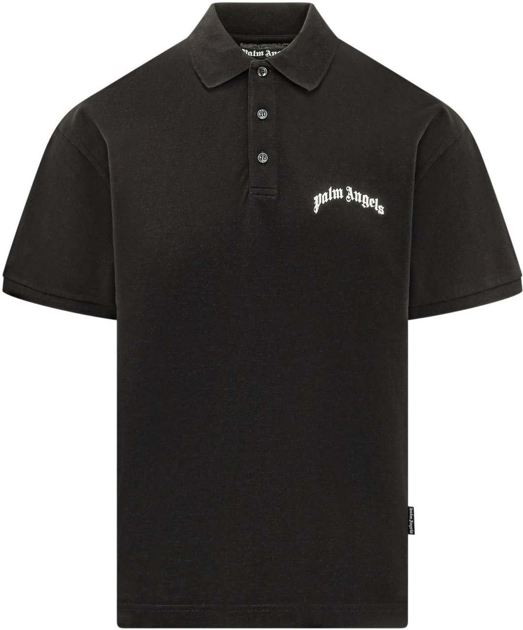 Palm Angels Polo con Logo Curvo sul Petto Zwart