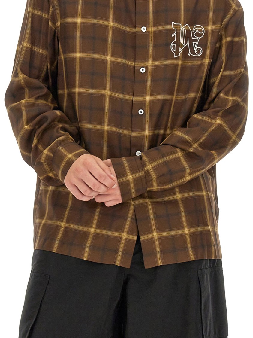 Palm Angels Monogram Shirt Bruin