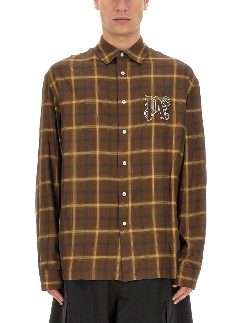 Palm Angels Monogram Shirt Bruin