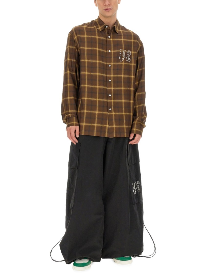 Palm Angels Monogram Shirt Bruin