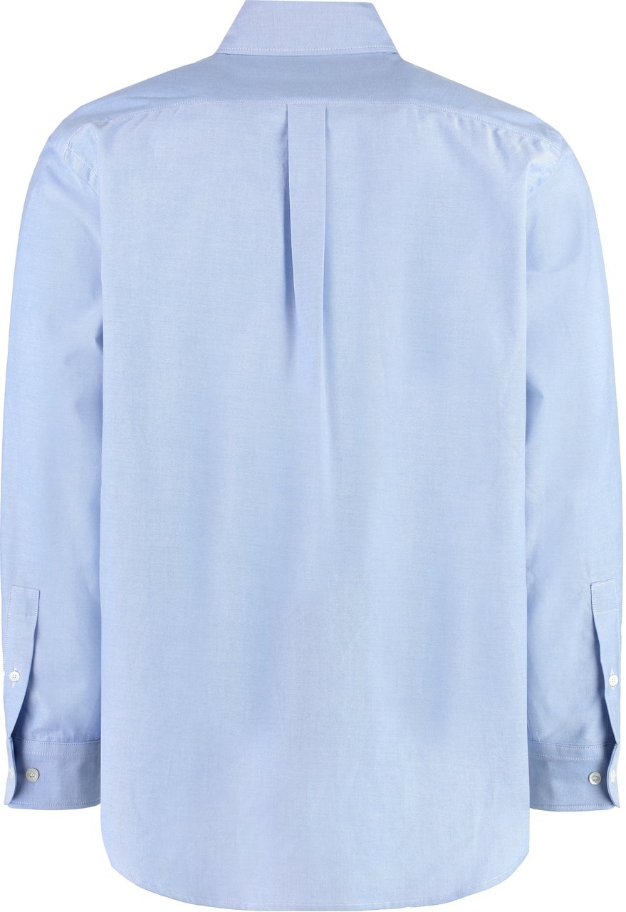 Palm Angels Button-down collar cotton shirt Blauw