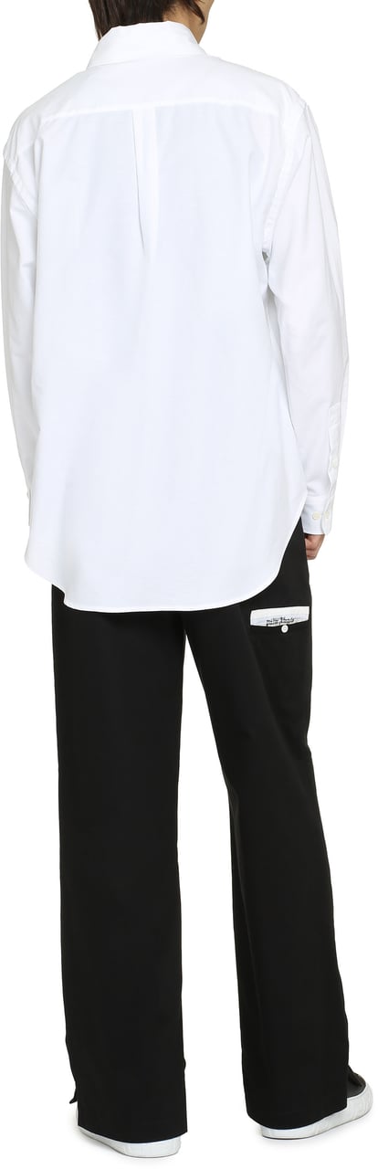 Palm Angels Button-down collar cotton shirt Wit