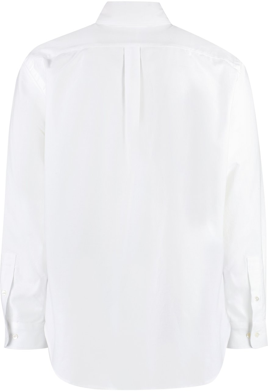 Palm Angels Button-down collar cotton shirt Wit