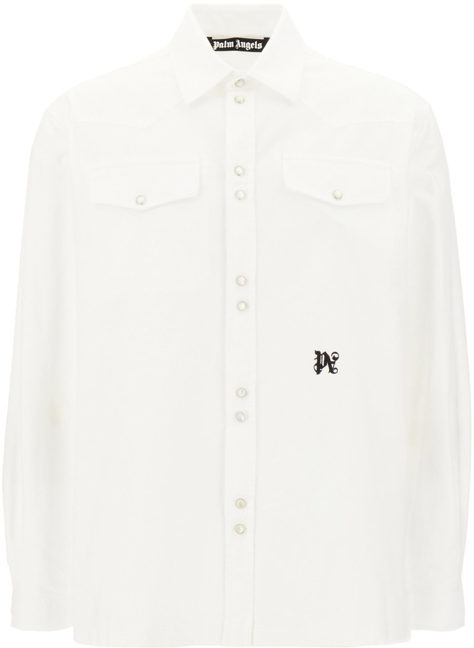 Palm Angels Palm Angels White cotton shirt Wit