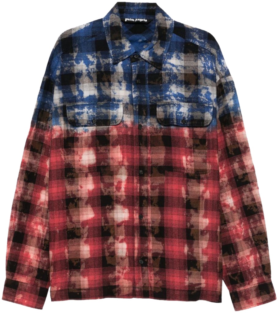 Palm Angels Palm Angels Camicie Blu E Rosso Blauw