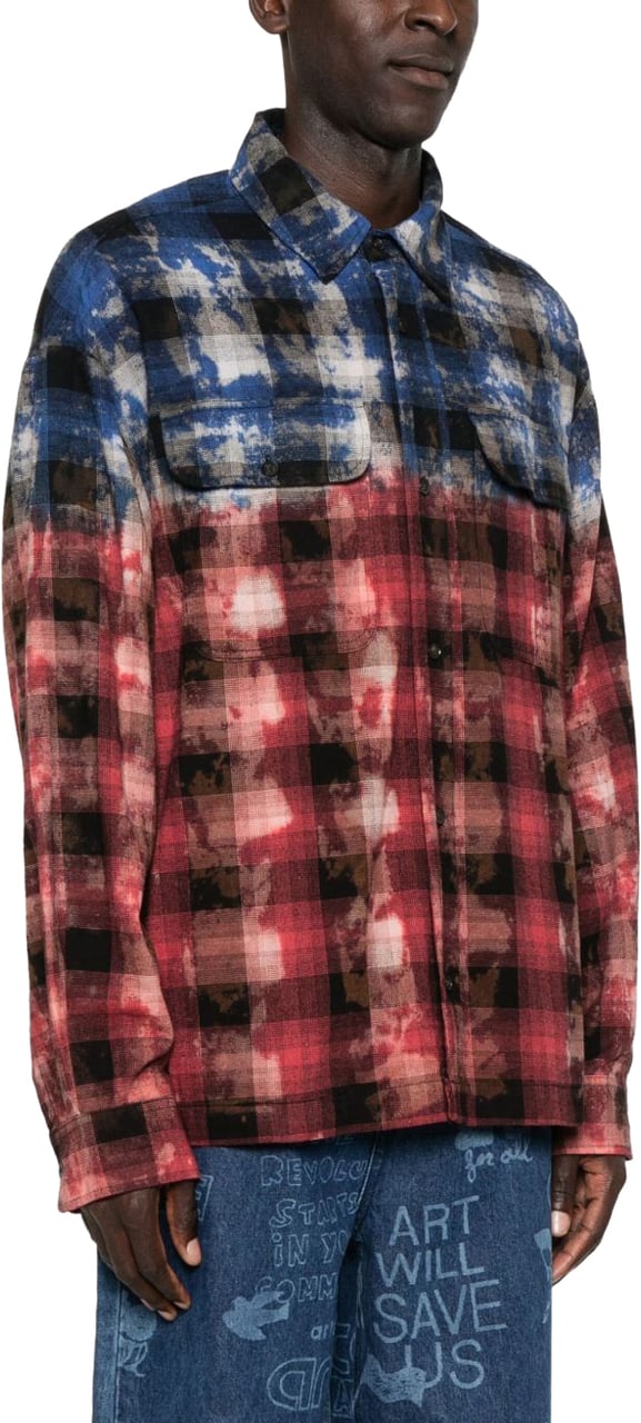 Palm Angels Palm Angels Camicie Blu E Rosso Blauw