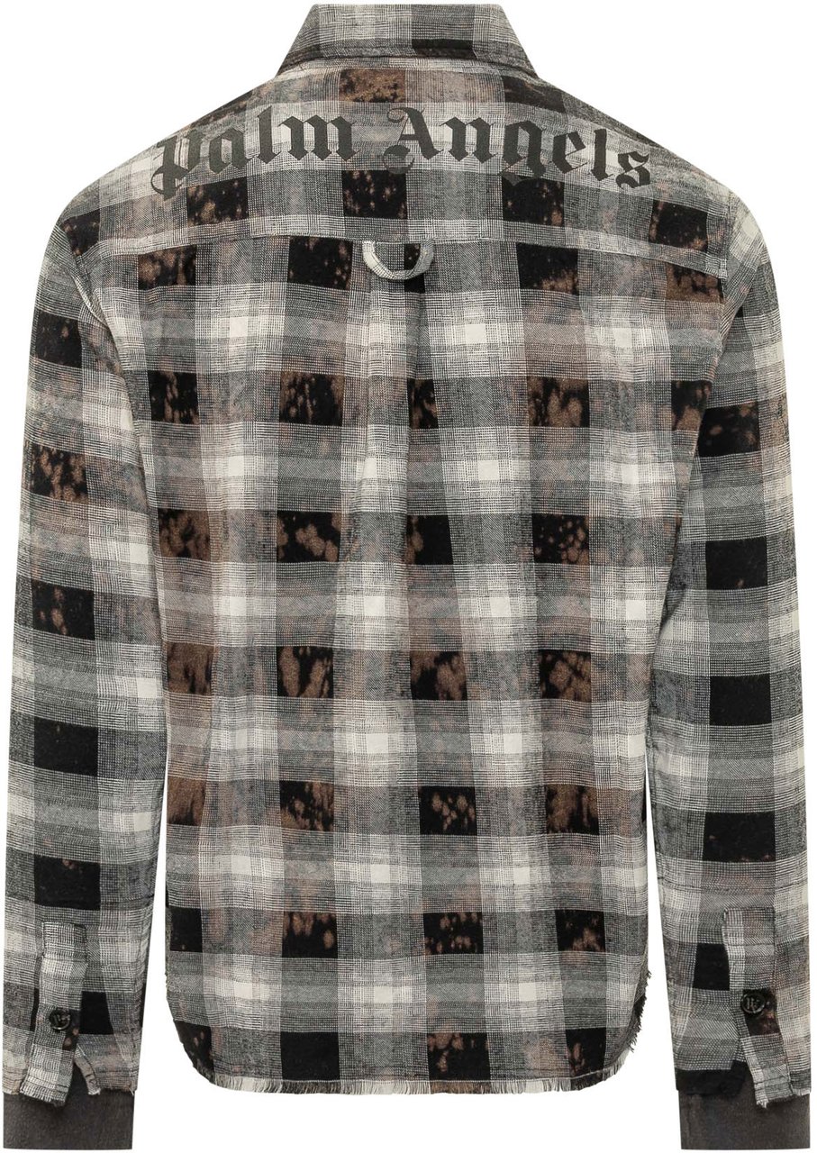 Palm Angels Camicia a Quadri con Tasca Grijs