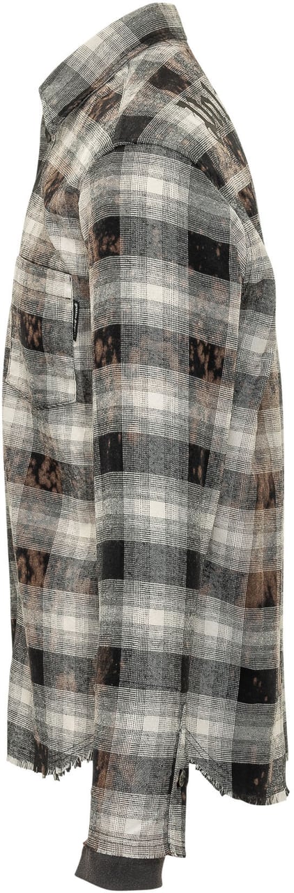 Palm Angels Camicia a Quadri con Tasca Grijs