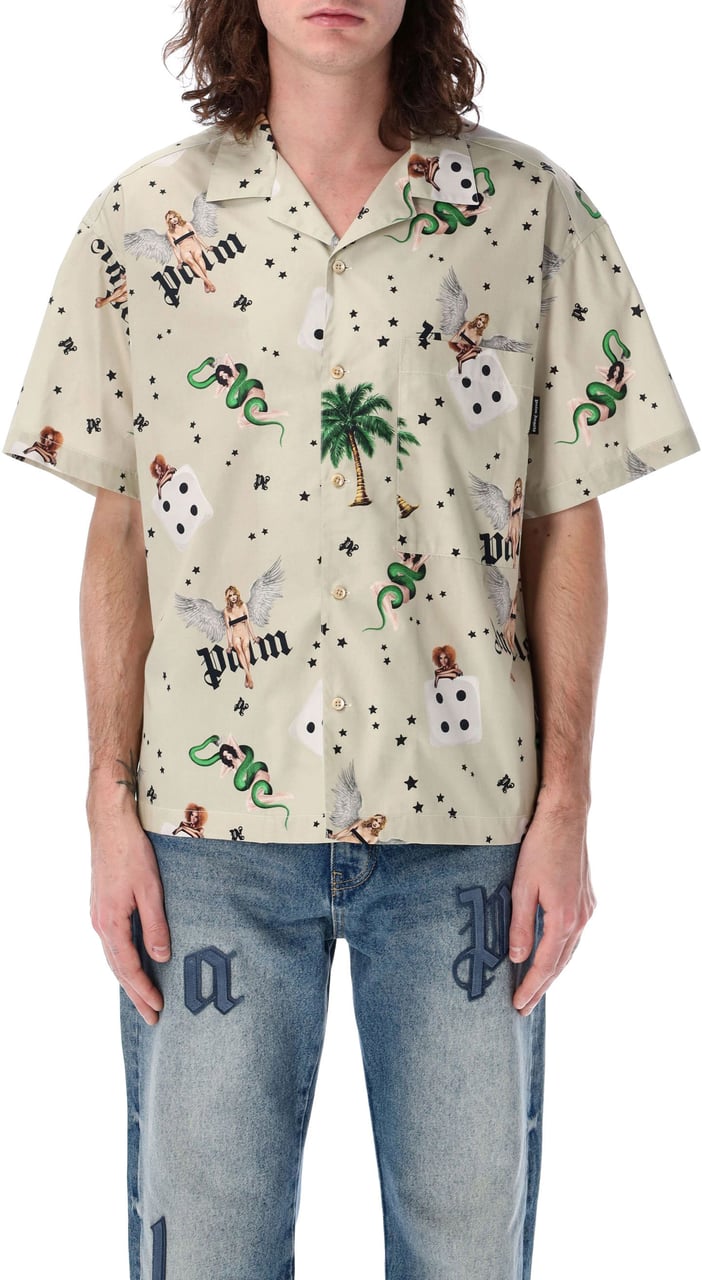Palm Angels Pin Up Bowling Shirt Ss Multicolour Divers