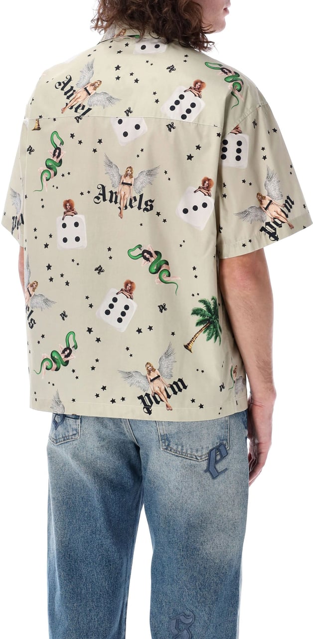 Palm Angels Pin Up Bowling Shirt Ss Multicolour Divers