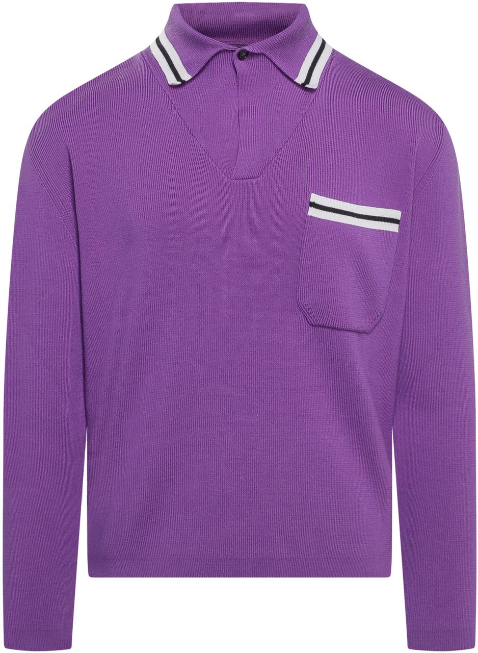 Palm Angels Polo Track Knit Paars