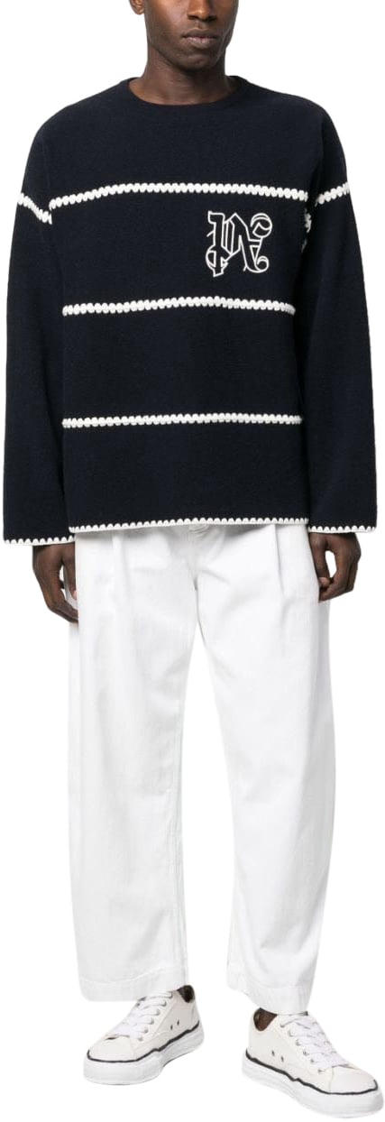 Palm Angels Sweaters Blue Blauw