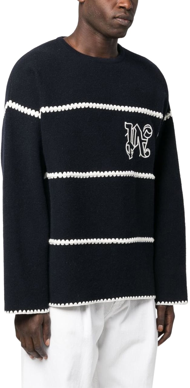 Palm Angels Sweaters Blue Blauw