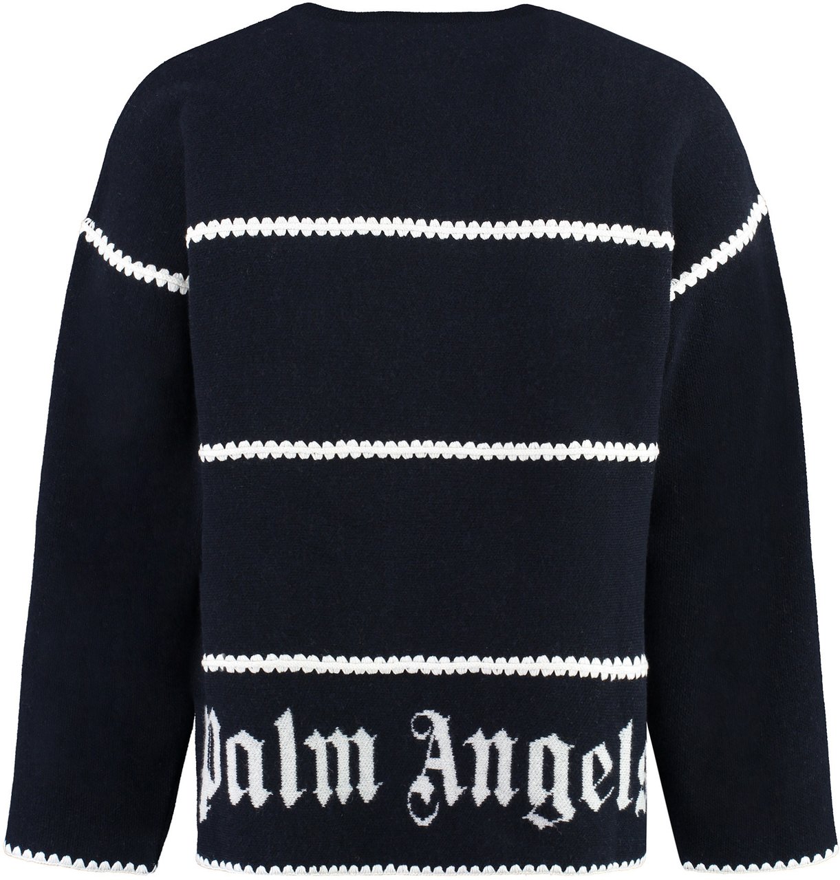 Palm Angels Knit wool blend pullover Blauw