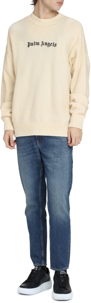 Palm Angels Logo crew-neck sweater Wit